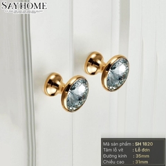 Núm tủ hiện đại màu vàng gold  pha lê SH1820