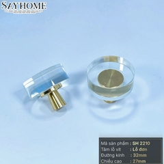 Núm tủ hiện đại màu vàng đồng SH2210