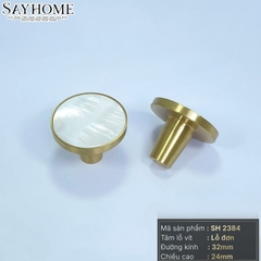 Núm tủ hiện đại màu vàng xước SH2384