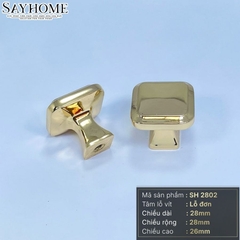Núm tủ hiện đại màu vàng gold, vàng mờ và bạc bóng SH2802