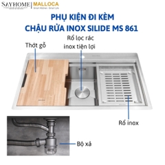 Chậu rửa chén inox 1 hố Malloca Slide MS 861 tại thành phố Hồ Chí Minh