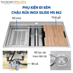 Chậu rửa chén inox 2 hố Malloca Slide MS 862 tại thành phố Hồ Chí Minh