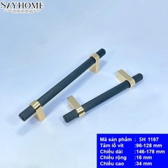 Tay nắm đũa hiện đại màu vàng đen SH1167