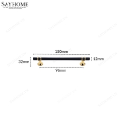 Tay nắm đũa hiện đại màu đen vàng SH5526