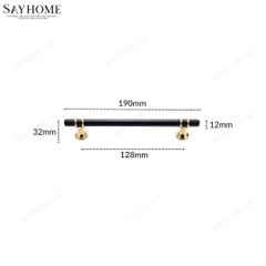 Tay nắm đũa hiện đại màu đen vàng SH5526