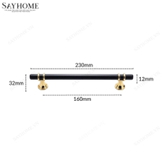 Tay nắm đũa hiện đại màu đen vàng SH5526