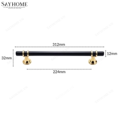 Tay nắm đũa hiện đại màu đen vàng SH5526