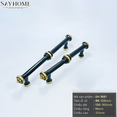 Tay nắm đũa tân cổ điển Vintage màu đen vàng SH1681
