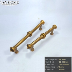 Tay nắm đũa tân cổ điển Vintage màu vàng đồng SH1681