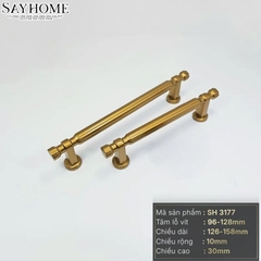 Tay nắm đũa tân cổ điển vintage màu vàng đồng SH3177