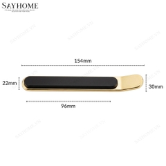 Tay nắm tủ hiện đại màu đen vàng SH1D00V2 tại Tân Bình