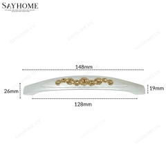 Thông số kĩ thuật Tay nắm tủ tân cổ điển Vintage màu bạc đính hoa vàng SH1005 tại Thành phố Hồ Chí Minh