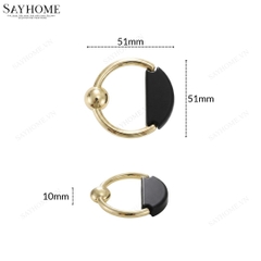 Tay nắm tủ khoen tròn tân cổ điển Vintage màu vàng đen SH1010 tại Tân Bình