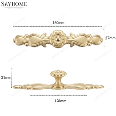 Tay nắm tủ tân cổ điển vintage màu vàng gold SH1058