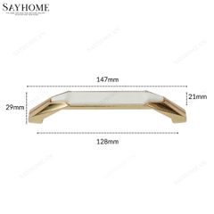 Tay nắm tủ tân cổ điển màu vàng mặt sứ trắng  SH10VT63 tại thành phố Hồ Chí Minh