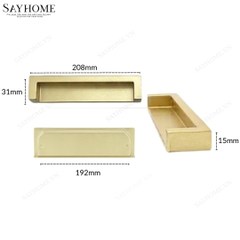 Tay nắm âm tủ hiện đại màu đen và vàng SH1068