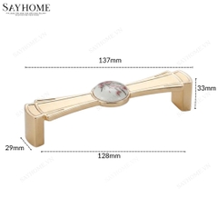 Tay nắm tủ tân cổ điển Vintage màu vàng gold mặt sứ trắng SH10V70 tại thành phố Hồ Chí Minh