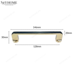 Tay nắm tủ hiện đại màu vàng Gold mặt đen SH1168