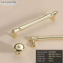 Tay nắm tủ tân cổ điển màu vàng gold SH11V56 tại Tân Bình