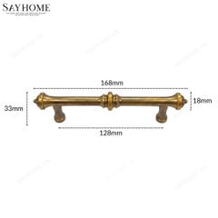 Tay nắm đũa tân cổ điển Vintage màu vàng đồng SH1681