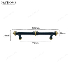 Thông số kĩ thuật Tay nắm đũa tân cổ điển Vintage màu đen vàng SH1681 tại Thành phố Hồ Chí Minh