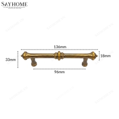 Tay nắm đũa tân cổ điển Vintage màu vàng đồng SH1681