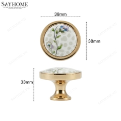 Núm tủ tân cổ điển vintage gốm sứ hoa văn SH1809 tại thành phố Hồ Chí Minh