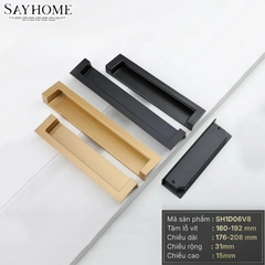 Tay nắm âm tủ hiện đại màu đen và vàng SH1D06V8 tại thành phố Hồ Chí Minh