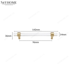 Tay nắm tủ hiện đại acrylic đế liên kết đồng SH22D03 tại thành phố Hồ Chí Minh
