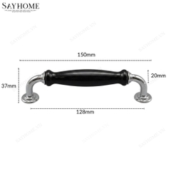 Tay nắm tủ tân cổ điển Vintage màu đen inox SH22D15 tại thành phố Hồ Chí Minh