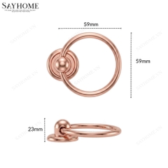 Tay nắm tủ khoen tròn hiện đại màu vàng hồng rose gold SH2265