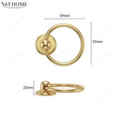 Tay nắm tủ khoen tròn hiện đại màu vàng gold SH2265