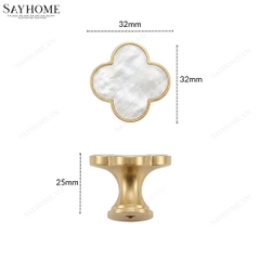 Núm tủ hiện đại màu vàng gold mặt hoa bốn cánh SH22V76N tại thành phố Hồ Chí Minh