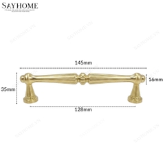 Tay nắm tủ tân cổ điển vintage màu vàng gold SH3113