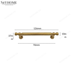 Tay nắm đũa tân cổ điển vintage màu vàng đồng SH3177