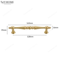 Tay nắm tủ tân cổ điển Vintage màu vàng gold SH5513