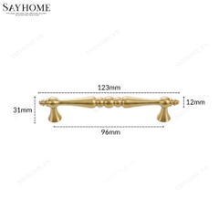 Tay nắm tủ tân cổ điển Vintage màu vàng gold SH5513