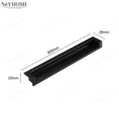 Tay nắm âm tủ hiện đại màu đen SH5529 tại thành phố Hồ Chí Minh