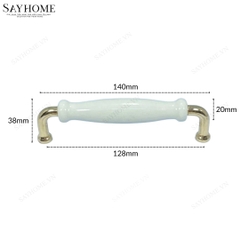 Tay nắm tủ hiện đại màu vàng gold mặt sứ trắng SH55VT37 tại thành phố Hồ Chí Minh