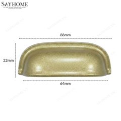Tay nắm tủ hiện đại bán nguyệt màu vàng gold SH5585