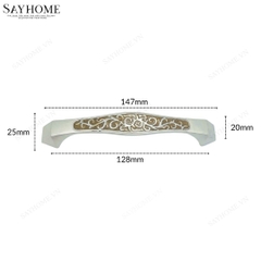 Tay nắm tủ tân cổ điển vintage màu bạc vàng SH5587