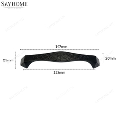 Tay nắm tủ tân cổ điển vintage màu đen mờ SH5587