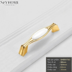 Tay nắm tủ tân cổ điển Vintage màu vàng gold mặt sứ trắng SH55VT83  tại thành phố Hồ Chí Minh