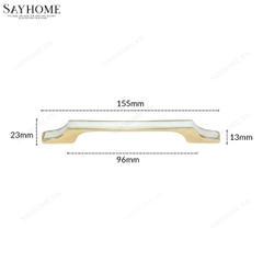 Tay nắm tủ hiện đại màu trắng vàng gold SH56TV32 tại thành phố Hồ Chí Minh