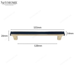 Tay nắm tủ hiện đại màu vàng gold đen SH5652 tại Tân Bình