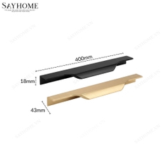 Tay nắm tủ thanh dài hiện đại màu đen và vàng SH5663