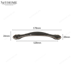 Tay nắm tủ tân cổ điển Vintage màu đen bóng SH5707