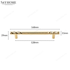 Tay nắm tủ hiện đại màu vàng gold 18k đính đá SH5805