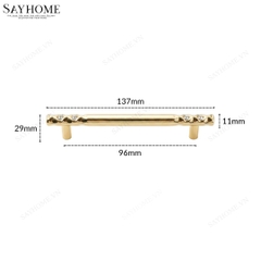 Tay nắm tủ hiện đại màu vàng gold 18k đính đá SH5805