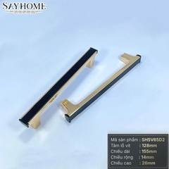Tay nắm tủ hiện đại màu vàng gold đen SH5V65D2 tại Tân Bình